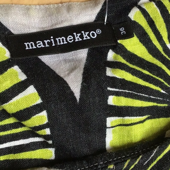 Marimekko Limeloi Sleeveless Dress with Green and Gray Pattern US 8 = 38 - Picture 8 of 16